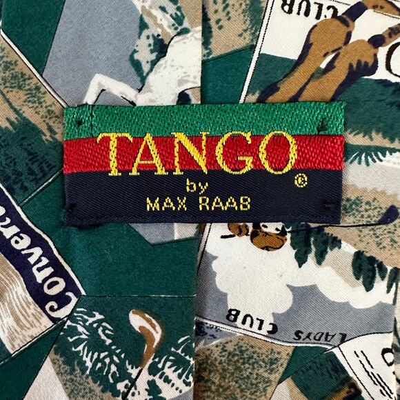 Tango by Max Raab Unisex Golfing Necktie Country Club Vintage Sports‎ Club Green - Picture 2 of 6
